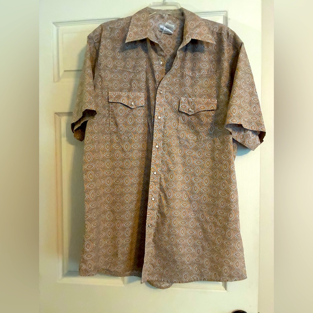 Wrangler “Wrancher” Men's Brown/Gold Pattern Shirt